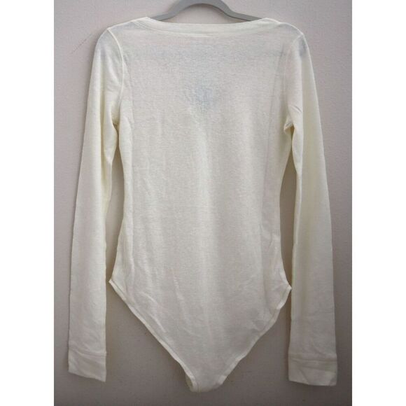 Intimately Free People OB1185372 Women's Sz XS Ivory Dylan Thermal L/S Bodysuit - Picture 2 of 8